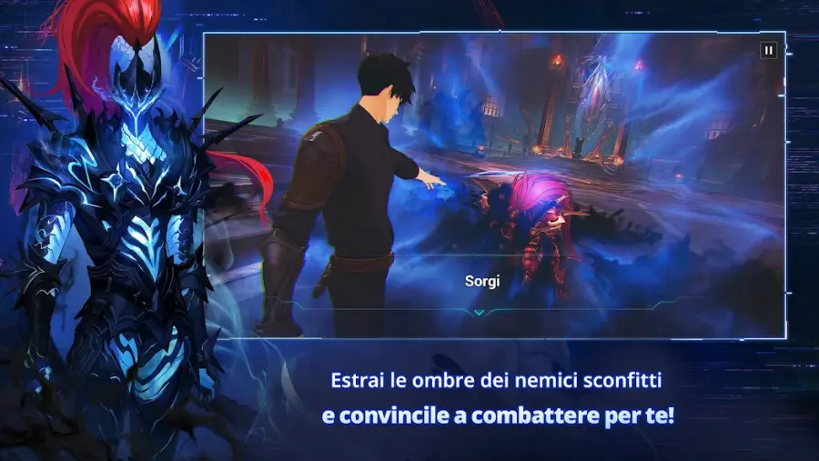 Schermata di gioco di Solo Leveling: Arise con ambientazione urbana